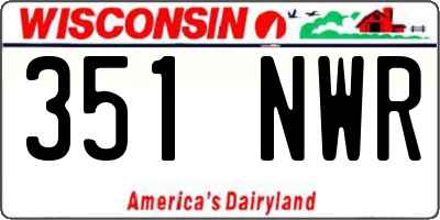 WI license plate 351NWR
