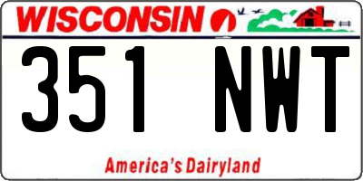 WI license plate 351NWT