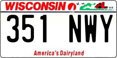 WI license plate 351NWY