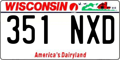 WI license plate 351NXD
