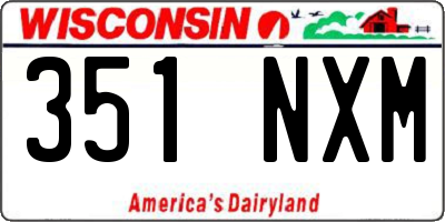 WI license plate 351NXM