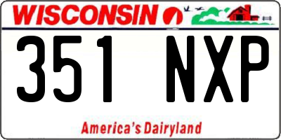 WI license plate 351NXP