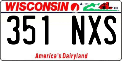 WI license plate 351NXS