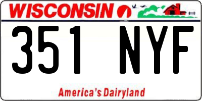 WI license plate 351NYF