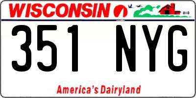 WI license plate 351NYG