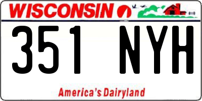 WI license plate 351NYH
