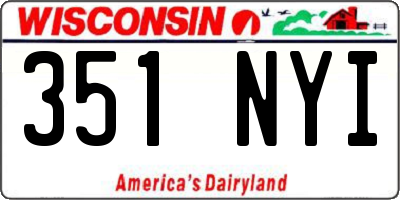 WI license plate 351NYI