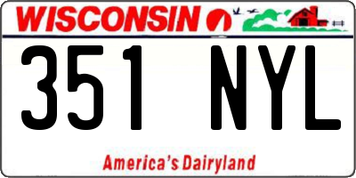 WI license plate 351NYL