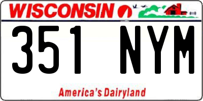 WI license plate 351NYM