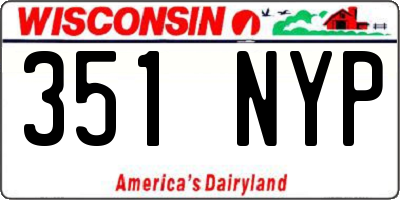 WI license plate 351NYP