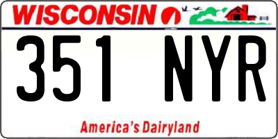 WI license plate 351NYR