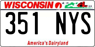WI license plate 351NYS