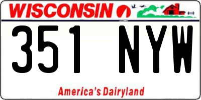 WI license plate 351NYW