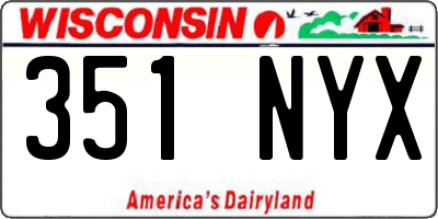WI license plate 351NYX