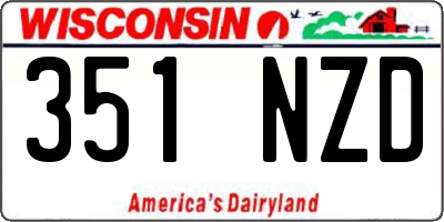 WI license plate 351NZD