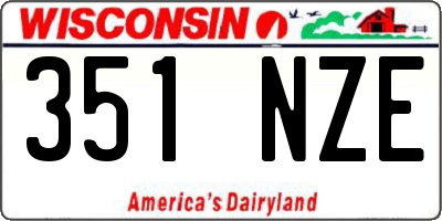 WI license plate 351NZE