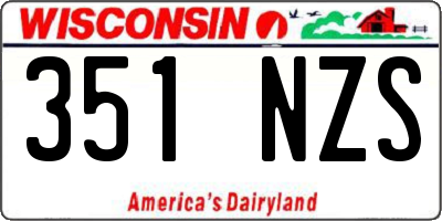 WI license plate 351NZS