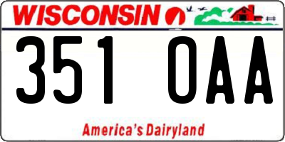 WI license plate 351OAA