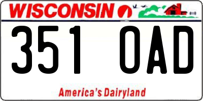 WI license plate 351OAD