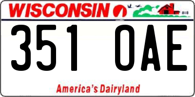 WI license plate 351OAE
