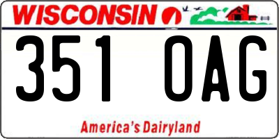 WI license plate 351OAG