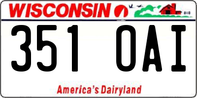 WI license plate 351OAI