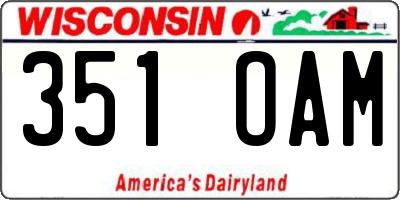 WI license plate 351OAM