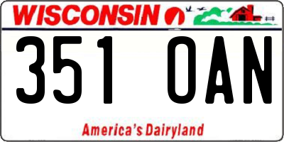 WI license plate 351OAN