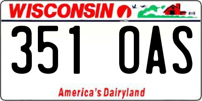 WI license plate 351OAS