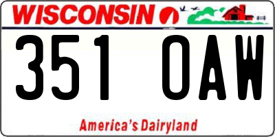 WI license plate 351OAW