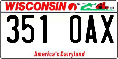 WI license plate 351OAX