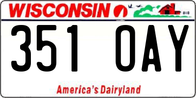 WI license plate 351OAY