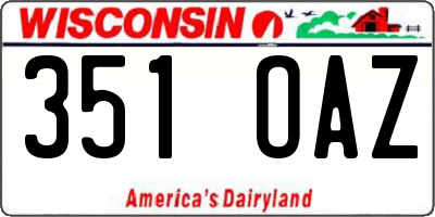 WI license plate 351OAZ