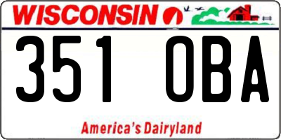 WI license plate 351OBA