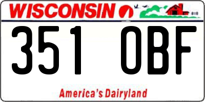 WI license plate 351OBF