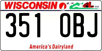 WI license plate 351OBJ