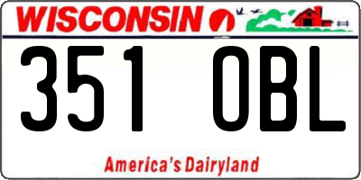 WI license plate 351OBL