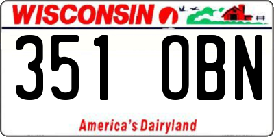 WI license plate 351OBN
