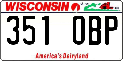 WI license plate 351OBP