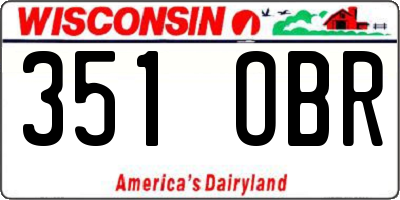 WI license plate 351OBR
