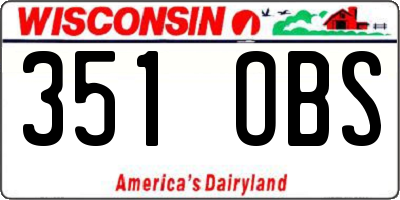 WI license plate 351OBS