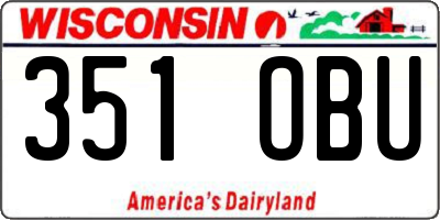 WI license plate 351OBU