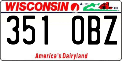 WI license plate 351OBZ