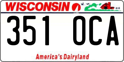 WI license plate 351OCA