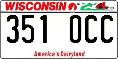 WI license plate 351OCC