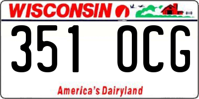 WI license plate 351OCG