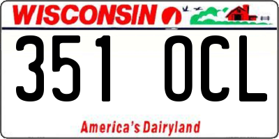 WI license plate 351OCL