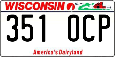 WI license plate 351OCP