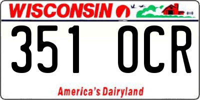 WI license plate 351OCR