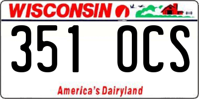 WI license plate 351OCS